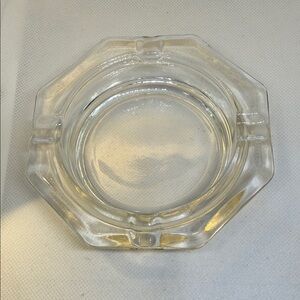 Ashtray Octagonal Clear Glass 4.5 IN Diameter Mid Century Modern Vintage